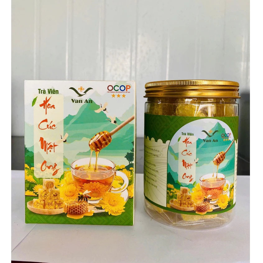 Trà Hoa Cúc Mật Ong Vạn An Thượng Hạng OCOP, Trà Hoa Cúc Đường Phèn Dưỡng Nhan Đẹp Da